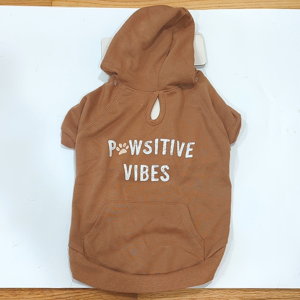 NWT Grayson Pup Brown Dog Hoodie Pawsitive Vibes